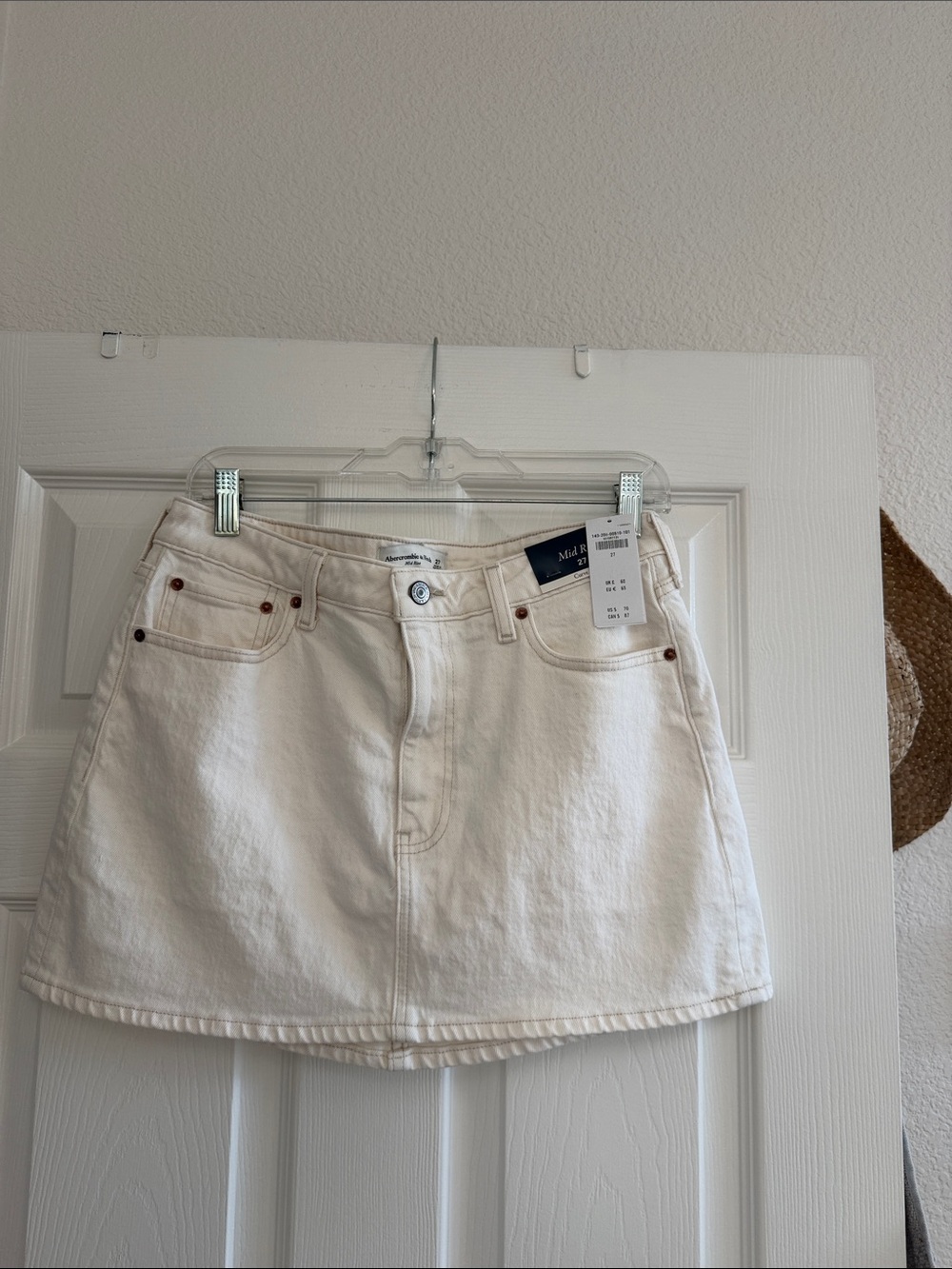 Madewell Cream/White Denim Mini Skirt